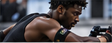 Athlete wearing a fitness tracker band on the wrist during training